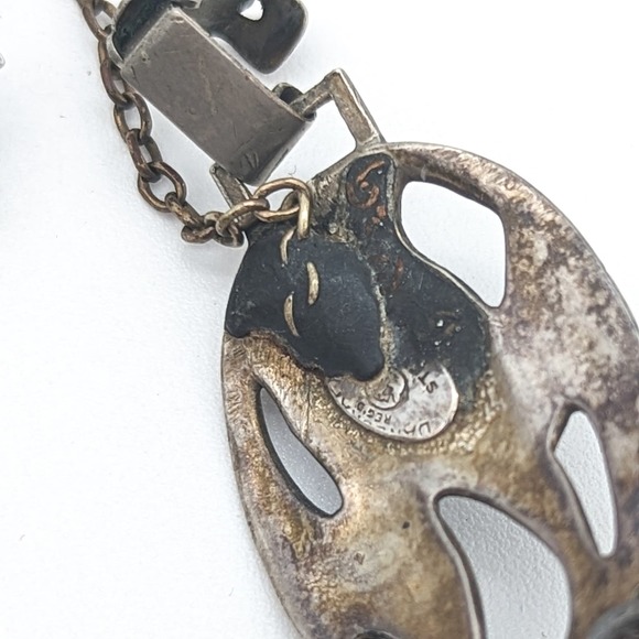 Vintage Danecraft Sterling Silver Calla Lily Bracelet w Added Chain Oxidized - Picture 10 of 13